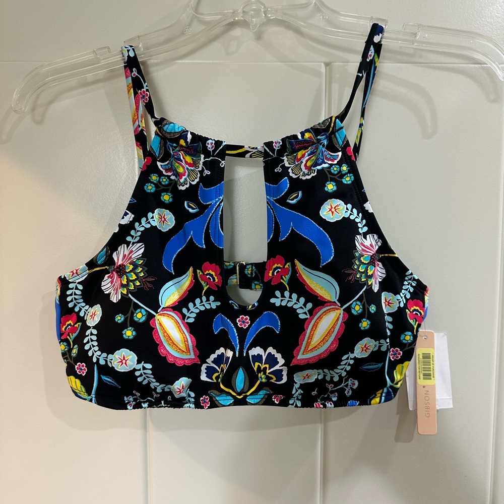 Floral Cutout Swim Top